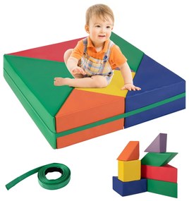 Costway Set di giochi di attività in gommapiuma da 7 pezzi, Giocattolo da arrampicata per interni per bambini
