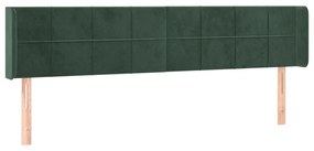 Testiera a led verde scuro 183x16x78/88 cm in velluto