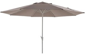 Ombrellone a palo centrale grigio Aura NATERIAL con telo ottagonale tortora L 394 x P 394 x H 285 cm