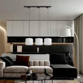 Lampadario su filo per sistema a binario TRACER 1xE27/15W/230V diametro 20 cm nero/bianco