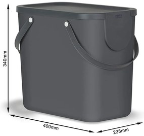 Bidone per rifiuti in plastica riciclata da 25 l Albula - Rotho