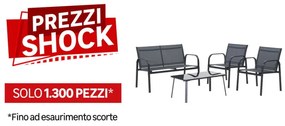 Salotto da giardino Beo in textilene antracite per 4 persone