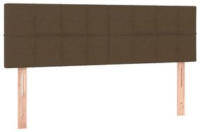 Letto a Molle Materasso e LED Marrone Scuro 140x200 cm Tessuto