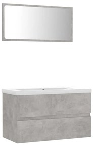 Set mobili da bagno grigio cemento in truciolato