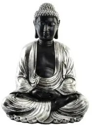Statua Decorativa DKD Home Decor 43 x 37 x 57 cm Argentato Nero Buddha Orientale