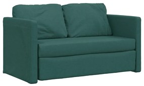 Divano letto da terra 2 in 1 verde scuro 112x174x55 cm tessuto