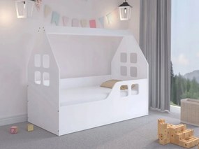 Letto per bambini in design a forma di casetta 160 x 80 cm