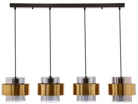 Lampadario a sospensione con filo SPIEGA 4xE27/60W/230V oro/nero