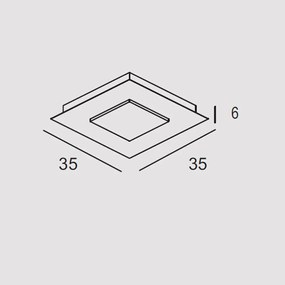 Plafoniera Contemporanea Pixel Metallo Foglia Rame Led 30W