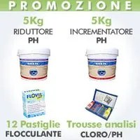 Kit regolazione PH piscina + Trousse di analisi del Cloro/pH