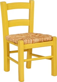 SEDIOLINA baby in Legno Seduta paglia Sedia piccola per Bambino GIALLO