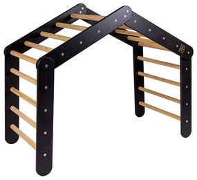 Pikler triangolo montessori nero in pino massiccio 61x112x94 cm Montessori – Meowbaby
