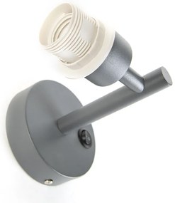 Applique moderna grigio scuro 1 luce con interruttore - Combi