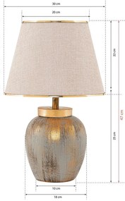 Lampada da tavolo color crema/dorata (altezza totale 47 cm) – Opviq lights