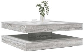 Tavolino Da Caffè Girevole A 360 Gradi Grigio 90x90x34,5 Cm /
