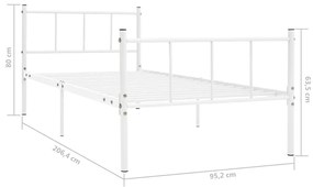 Giroletto bianco in metallo 90x200 cm