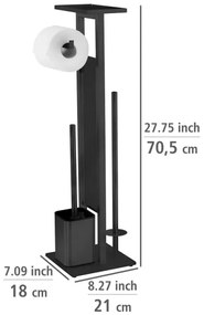 WENKO 71558800 - Set WC DEBAR 21x70,5 cm acciaio inox/nero