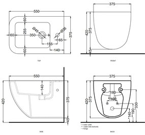 Cielo Shui Comfort Bidet sospeso Monoforo In Ceramica bianco lucido