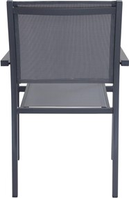 DEXTER - set tavolo in alluminio cm 160/240 x 90 x 75 h con 4 poltrone Venus