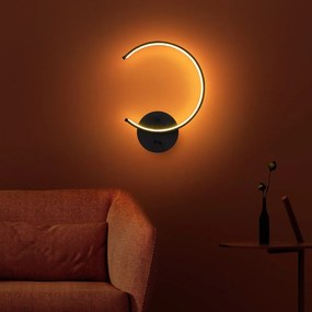 Lampada da parete a LED nera ø 10 cm Moon - Opviq lights