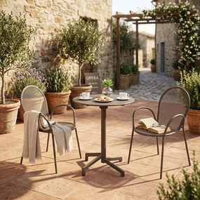 OPERA - set tavolo in metallo cm Ø 60 x 74 h con 2 poltrone Maris