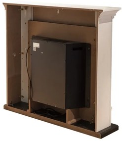 Camino elettrico caminetto da terra ADAMS in legno Bianco L107 x P24 x H95,2