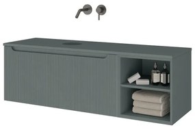 Mobile da bagno sotto lavabo blu laccato L 110.5 x H 46 x P 46 cm 1 cassetto, lavabo non incluso