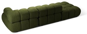 Divano componibile verde con rivestimento in bouclé 288 cm Bellis – Micadoni