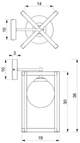 Applique DIEGO 1xE14/40W/230V nero