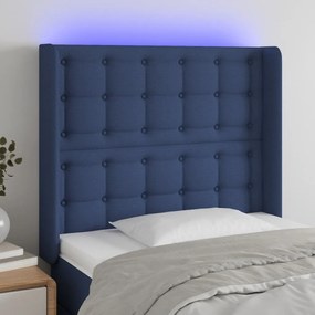 Testiera A Led Blu 93x16x118/128 Cm İn Tessuto /