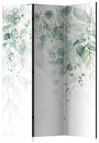 Paravento design Tocco di natura - variante 1 (3 pezzi) - foglie tra bianco
