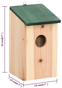 Casette per Uccelli 4 pz in Legno 12x12x22 cm