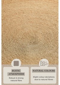 Tappeto rotondo di colore naturale in iuta reversibile ø 140 cm Braided Gold – Hanse Home