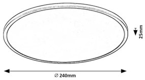 Rabalux 71155 - Plafoniera LED dimmerabile EZIO LED/15W/230V 3000K 24 cm