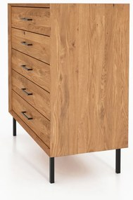 Cassettiera alta in legno di quercia in colore naturale 97x95 cm Abies - The Beds