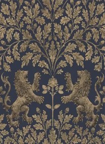 Tapete Boscobel Oak von Cole & Son - Metallic Gilver on Ink