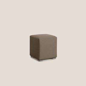 Cube pouf in microfibra smacchiabile T11 marrone