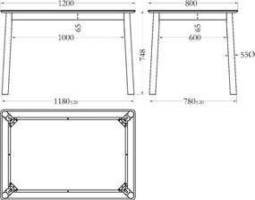 Tavolo da pranzo con effetto rovere 80x120 cm Barlow - Actona
