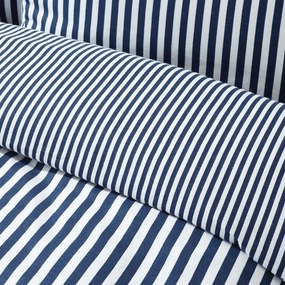 Set copripiumino e federa blu scuro in flanella per letto matrimoniale e per letto esteso 230x220 cm Stripe – Catherine Lansfield