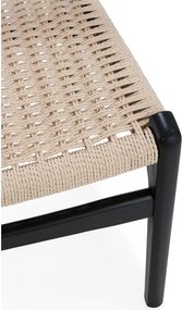 Sedie da pranzo in set nere in legno di cauciù massiccio 2 pz Biel – MOME