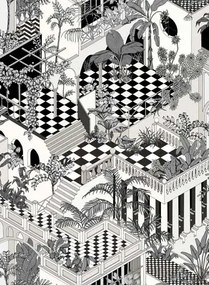 Cole & Son Carta da parati Miami Icons - Soot & Snow