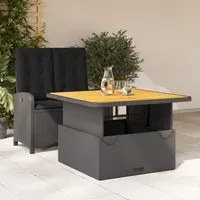 Set da Pranzo da Giardino 2 pz con Cuscini Nero in Polyrattancod mxl 113685