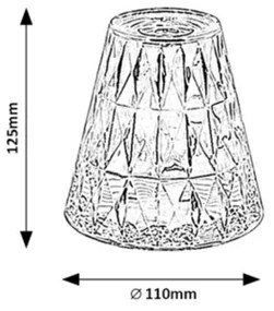 Rabalux 76004 - LED RGB Lampada da tavolo ricaricabile dimmerabile SIGGY LED/2W/5V 3000K