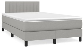 Giroletto A Molle Con Materasso Grigio Chiaro 120x190cm Tessuto /