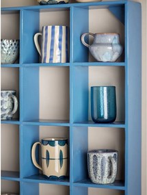 Mensola blu in legno riciclato con ripiani multipli 70 cm Bekka – Bloomingville