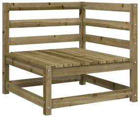 Divani angolare giardino 2pz 70x70x67 cm legno pino impregnato