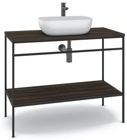 Mobile sottolavabo e lavabo Outline nero L 100 x H 92 x P 45.5 cm