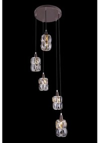 Globo 15761-5 - Lampadario di cristallo a sospensione WOLLI 5xE14/40W/230V