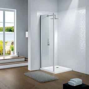 Pannello laterale per box doccia Slimline L 120 x H 195cm, Sp. 6 mm profilo in alluminio argento anodizzato