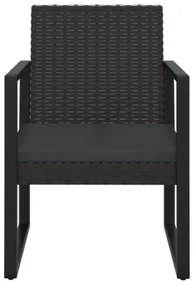 Set Divani da Giardino 4 pz con Cuscini Nero in Polyrattan